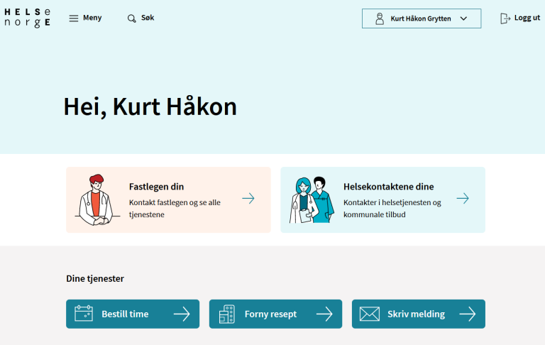 Ny innlogget forside på Helsenorge.png