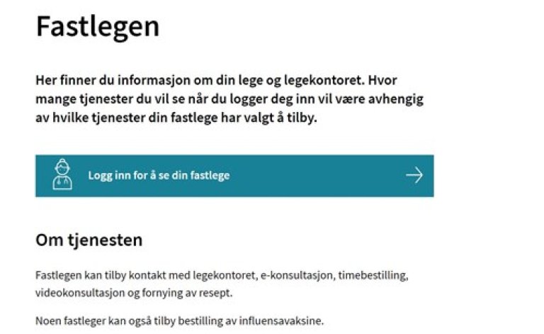 Skjermbilde Helsenorge
