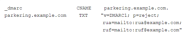 Eksempel på endring av DMARC-record for flere domener samtidig.