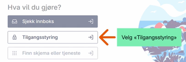 Velg Tilgangsstyring - ikke innboks