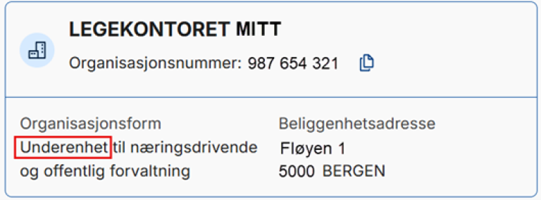 Legekontoret som en underenhet