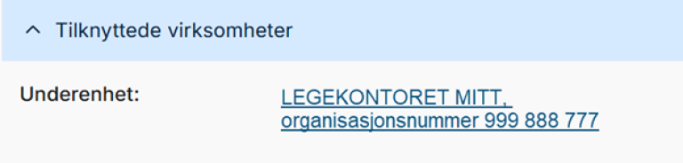 Tilknyttet virksomhet og vis underenhet