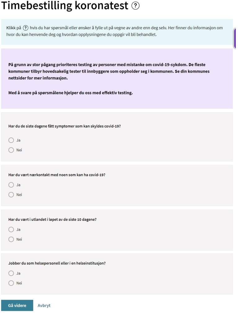 Koronatest 3 - Symptomkartlegging og begrenset kapasitet